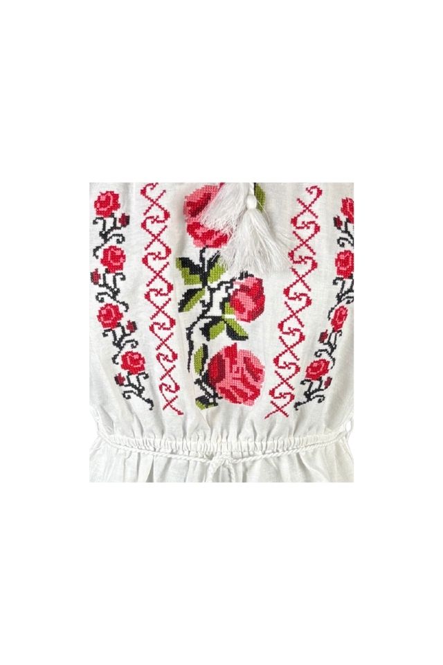 Rochie fete F alb/roz