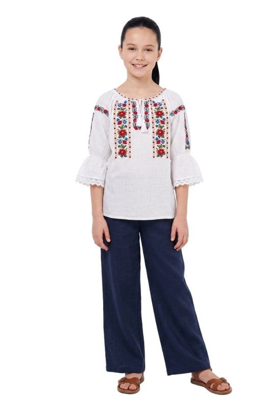 Bluza fete AU26CP alb/verde