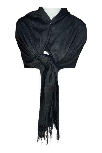 Esarfa tip sal din casmir, negru