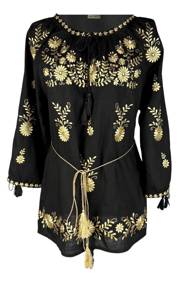 Bluza dama tip ie 257 negru mahon/auriu