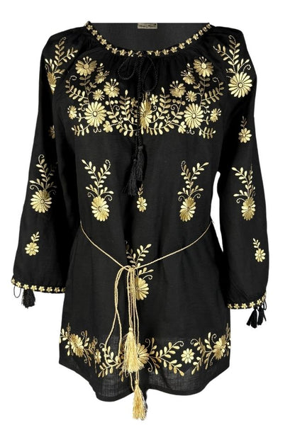 Bluza dama tip ie 257 negru mahon/auriu