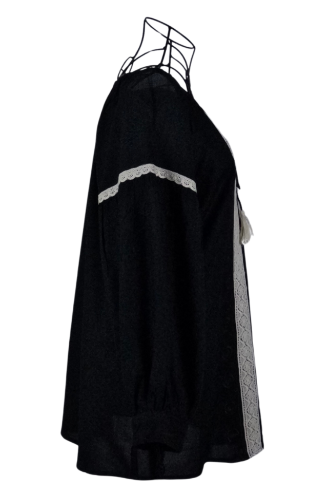 Bluza tip ie dama B23, negru/bej