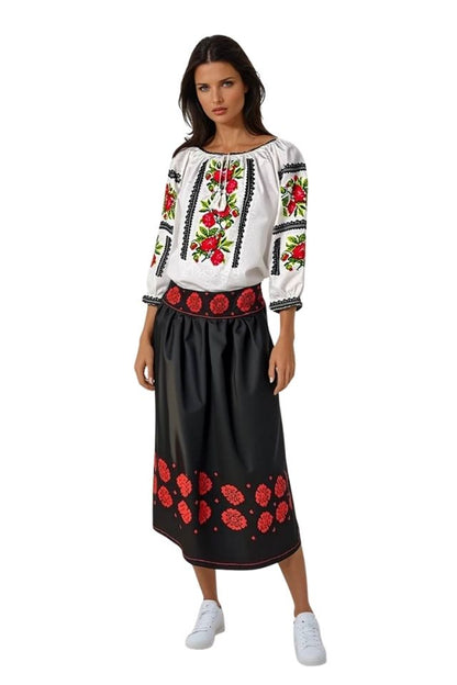Fusta dama cu model F3, negru/rosu, 2XL