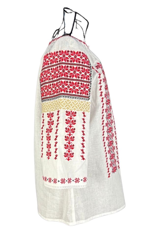 Bluza dama tip ie 257 alb/rosu bordo