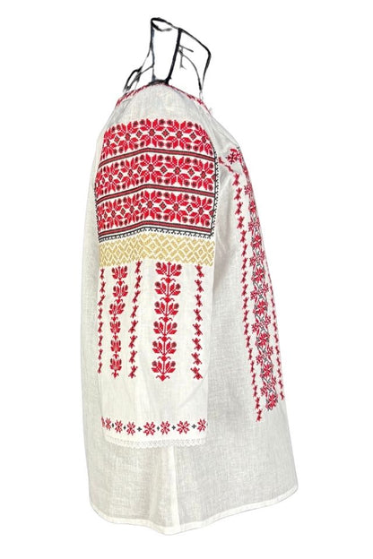 Bluza dama tip ie 257 alb/rosu bordo