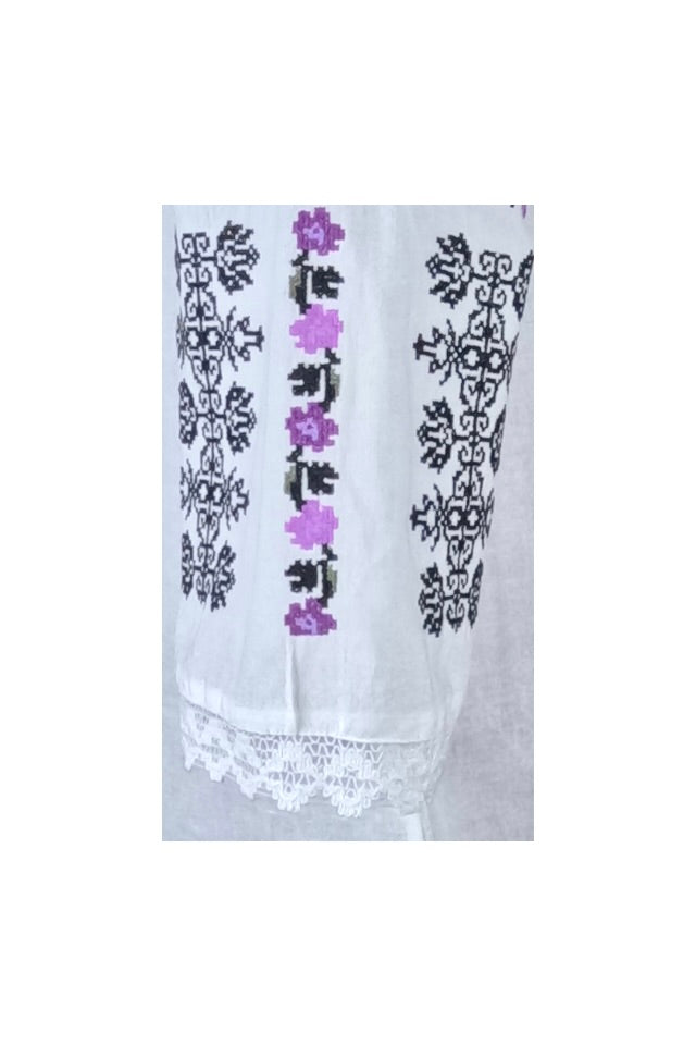 Bluza dama tip ie RD24, alb/mov