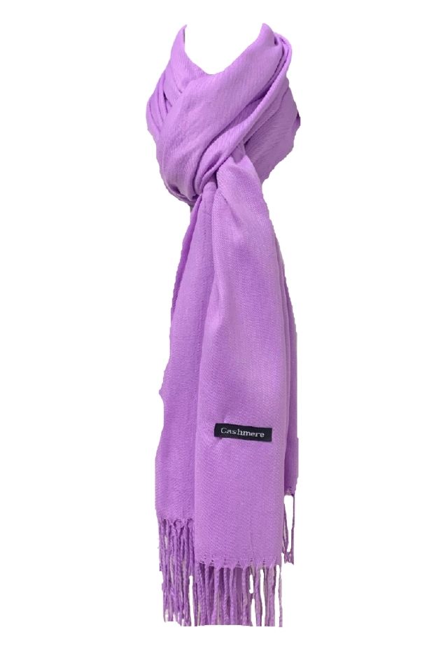 Esarfa tip sal din casmir, mov deschis, 190x75 cm