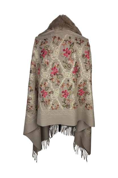 Fular dama tip poncho de lux bej