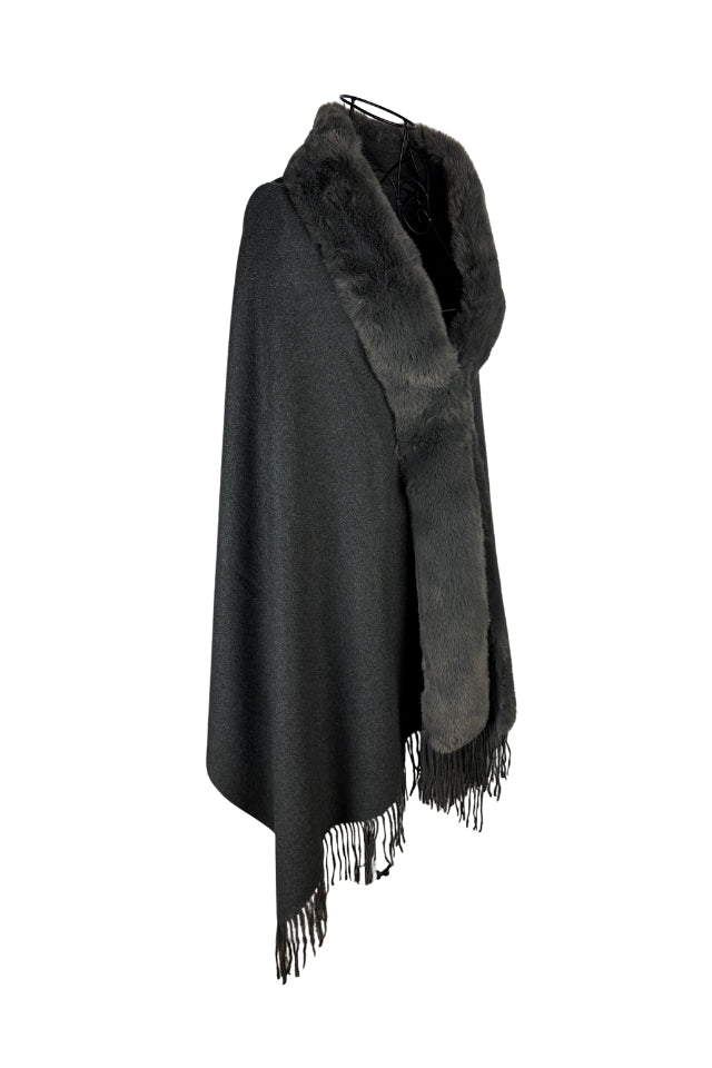 Fular dama tip poncho S gri