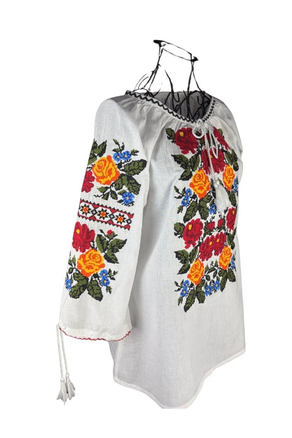 Bluza dama SE26F alb/albastru
