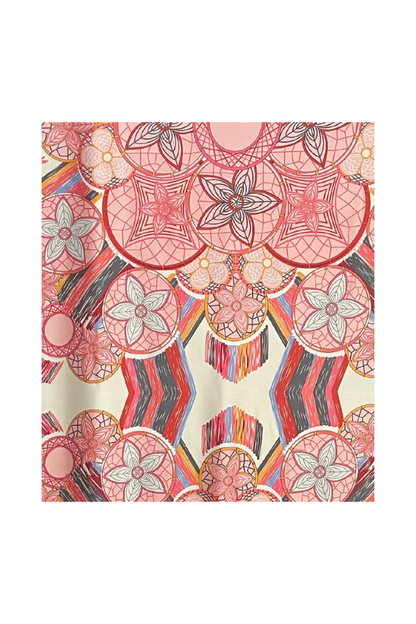 Esarfa tip sal dama 24E din matase vegetala cu atingere de matase fina, roz/gri, 180 x 82 cm