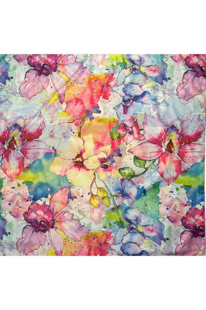 Esarfa patrata N dama, Dacali, portocaliu, 70x70 cm