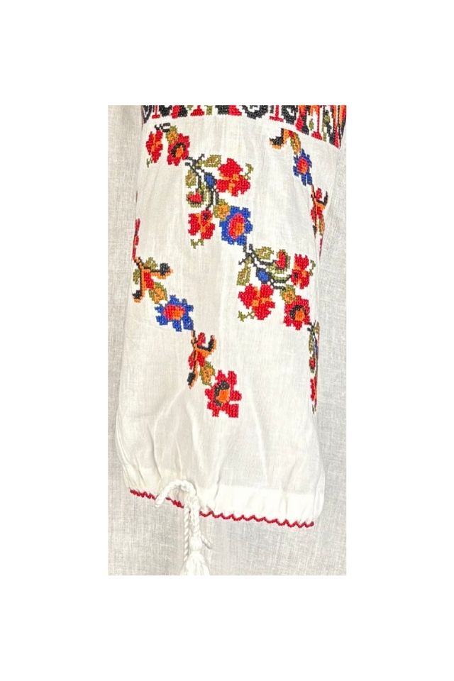 Bluza dama tip ie R25 alb/albastru
