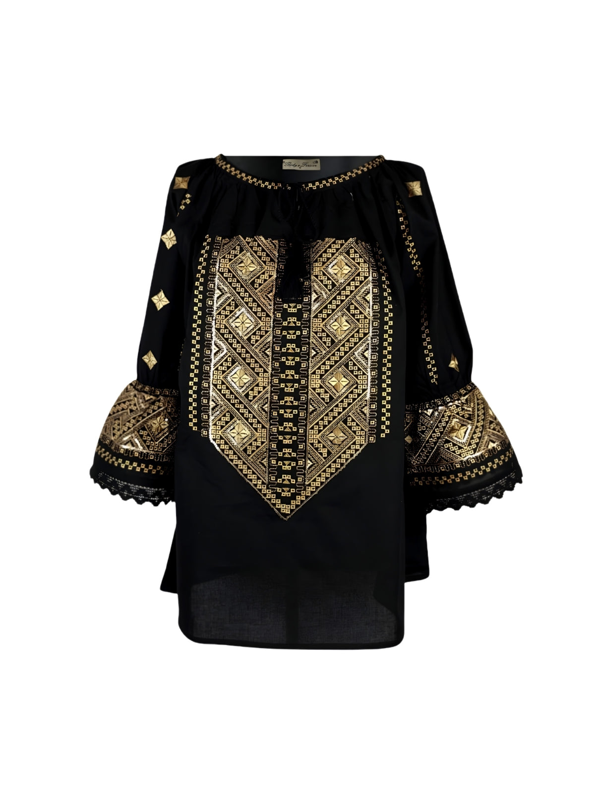 Bluza tip ie dama R24, negru/auriu