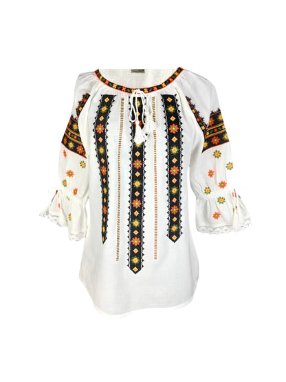 Bluza dama 2IU26 alb/portocaliu