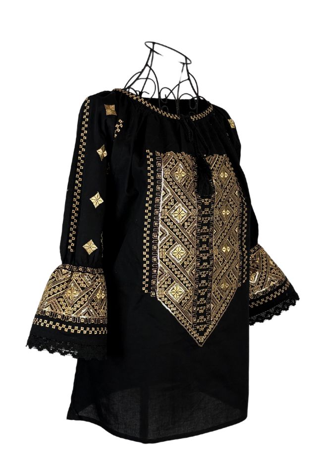Bluza tip ie dama R24, negru/auriu