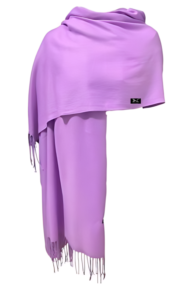 Esarfa tip sal din casmir, mov deschis, 190x75 cm