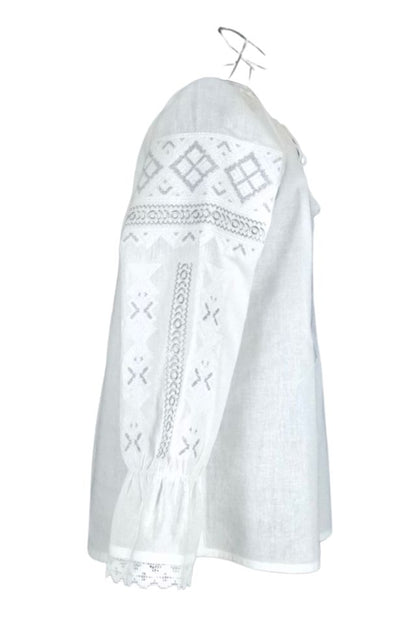 Bluza dama tip ie 124, alb  crystal/argintiu