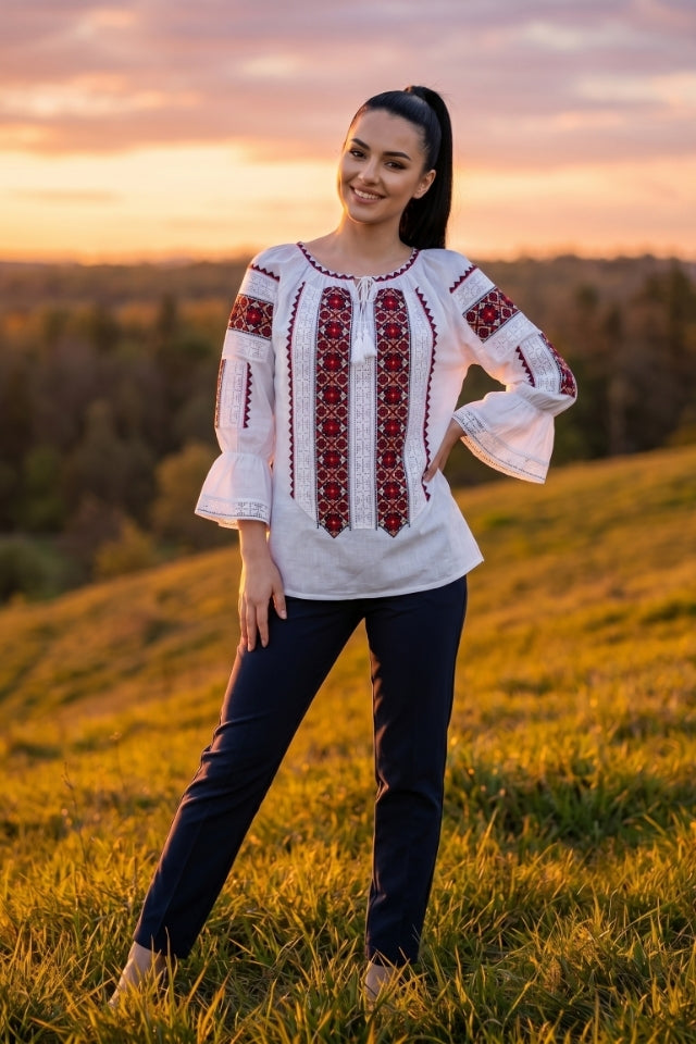 Bluza dama 2IU26 alb/bej