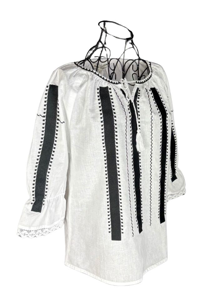 Bluza dama RFN 2 alb/negru mahon