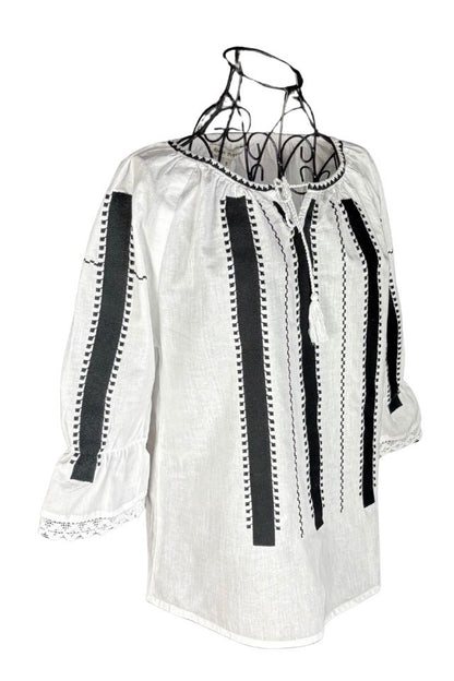 Bluza dama RFN 2 alb/negru mahon