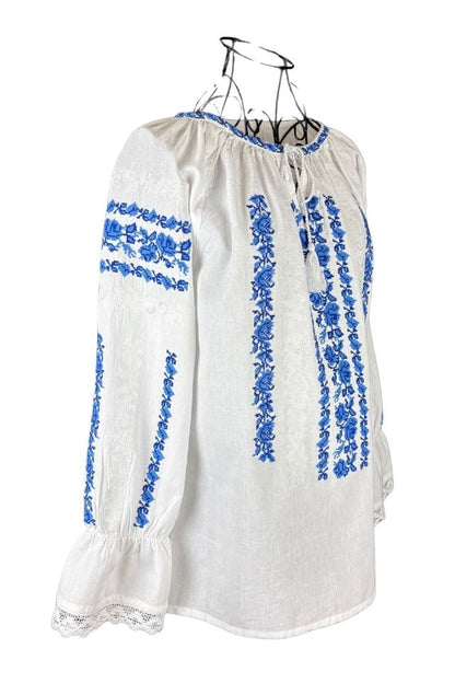 Bluza dama tip ie I26 alb/albastru
