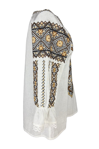 Bluza dama IL26 alb/maro