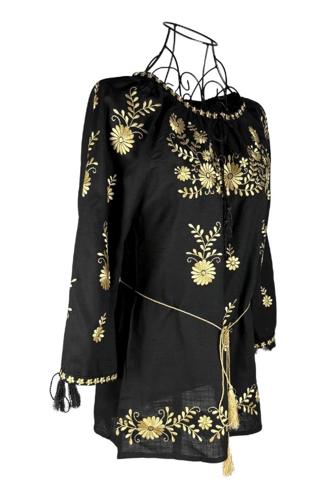 Bluza dama tip ie 257 negru mahon/auriu