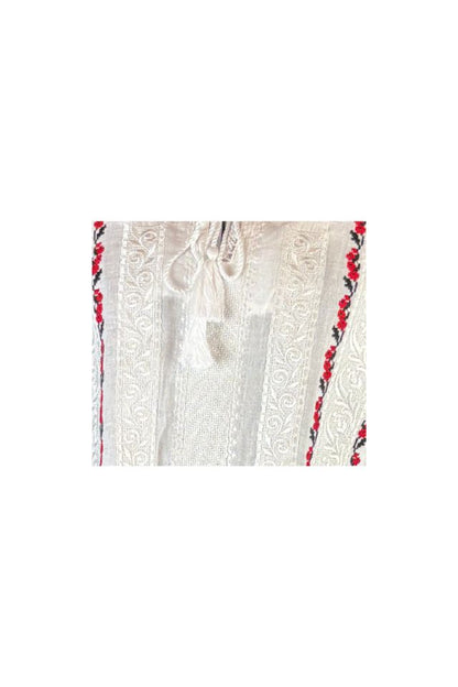 Bluza tip ie dama R25 alb pur/maro inchis