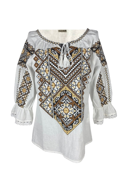 Bluza dama IL26 alb/maro