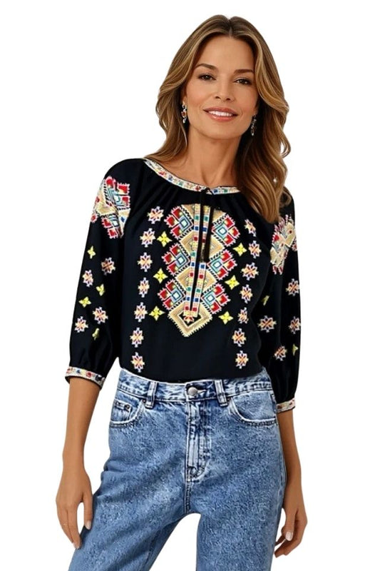 Bluza tip ie dama R24, negru/galben