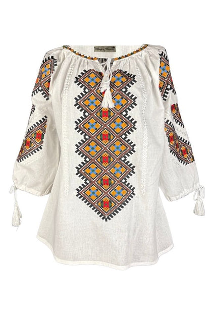 Bluza dama tip ie D24 alb/negru mahon