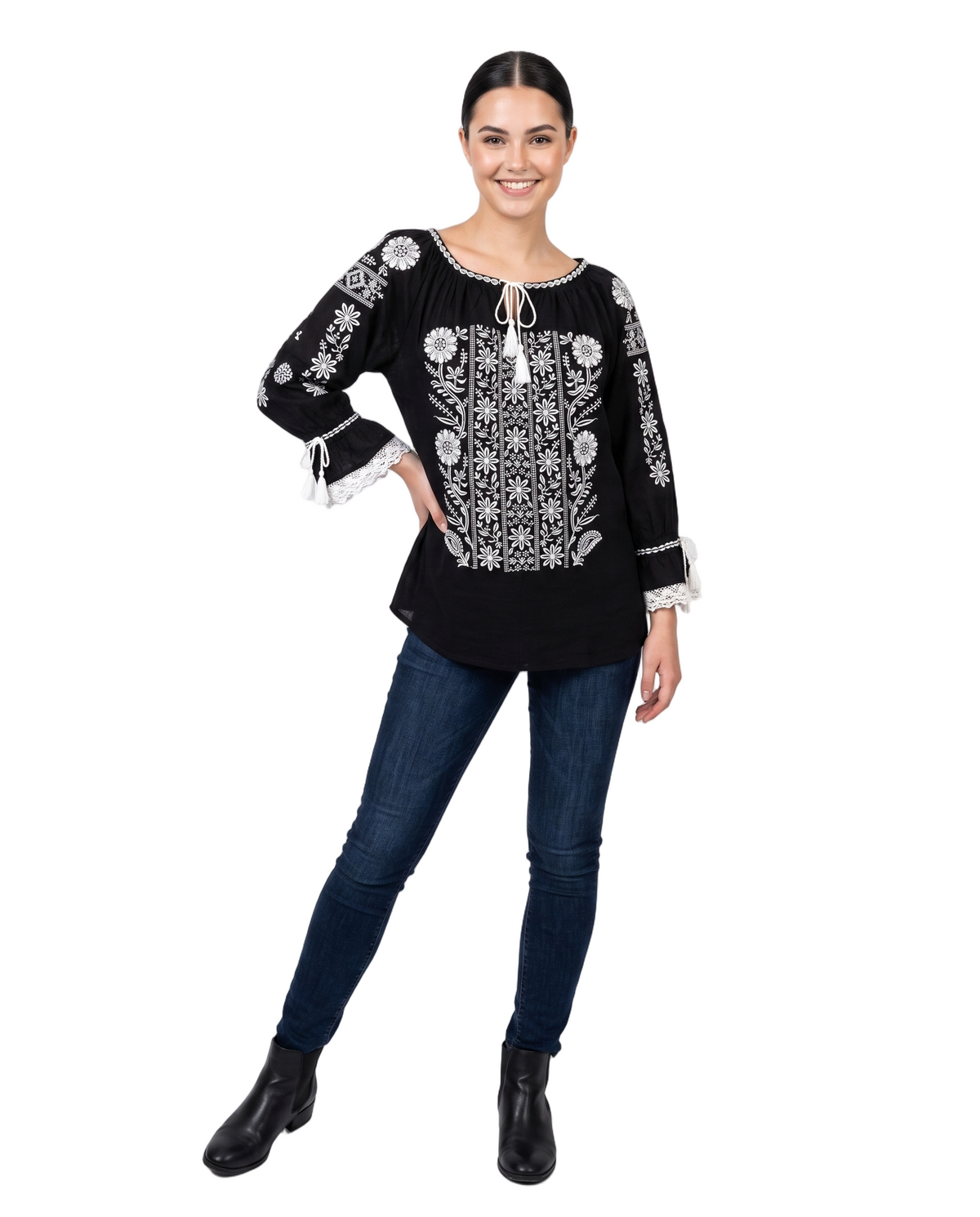 Bluza dama IL26 negru/alb