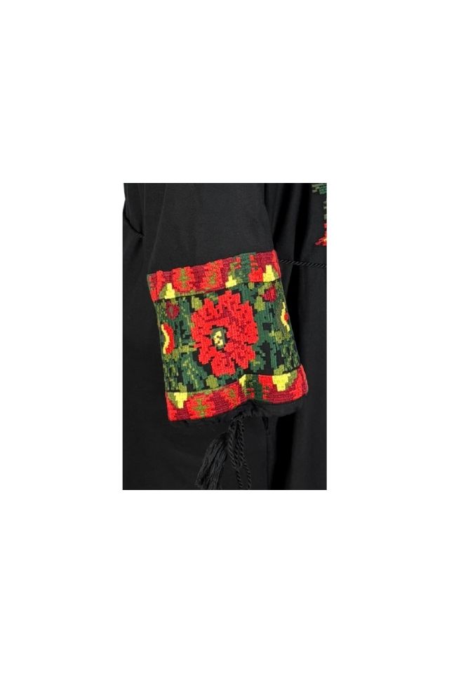 Rochie traditionala dama RL25 negru/rosu