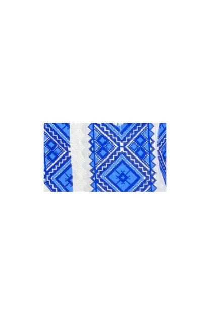 Bluza dama tip ie 024, alb neted/albastru royal