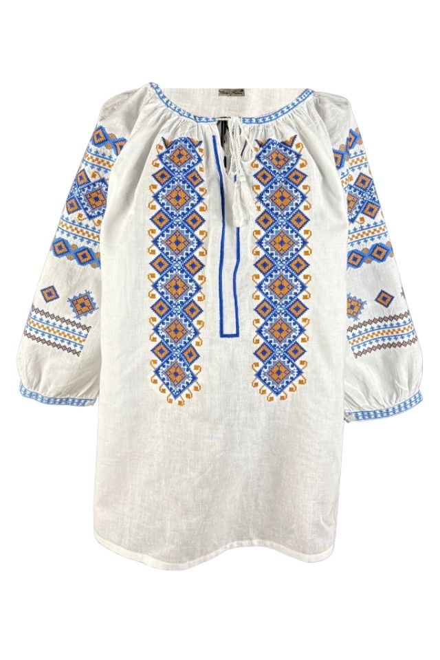 Bluza dama RA25 alb/albastru marin