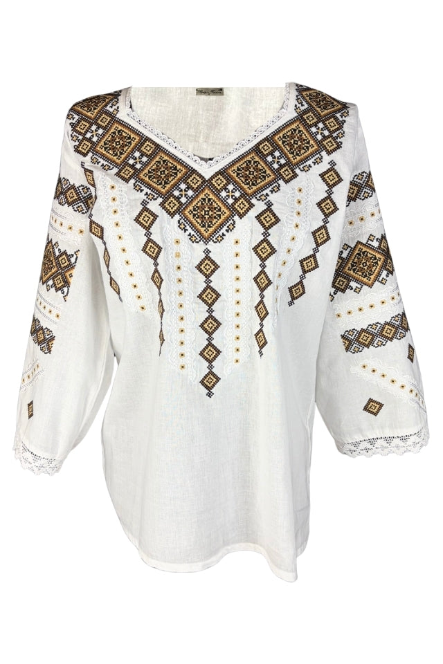 Bluza dama 2IU26 alb/maro