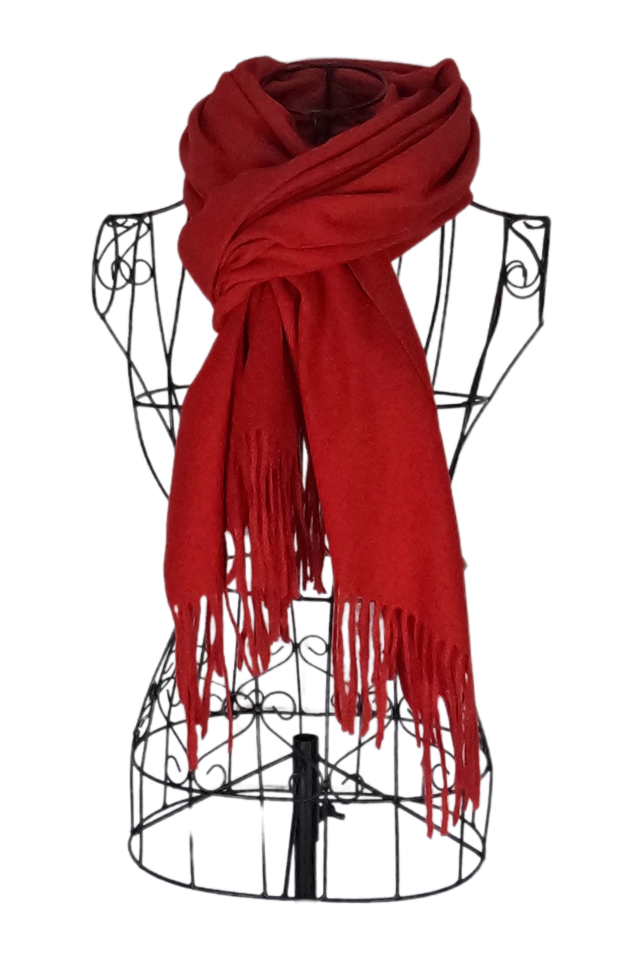 Fular dama uni 24U, 180x70cm, rosu