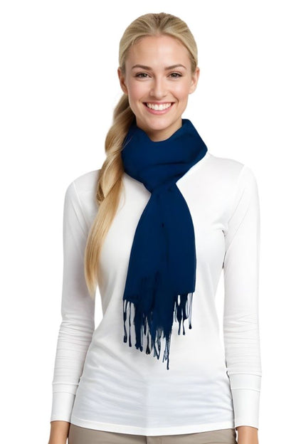 Esarfa tip sal din casmir, bleumarin