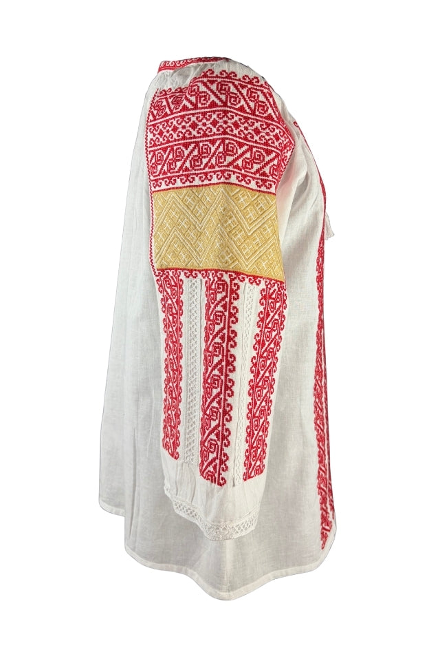 Bluza dama AU26 alb/rosu bordo