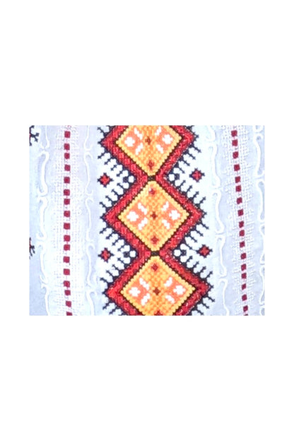 Bluza tip ie dama RD24, alb/portocaliu