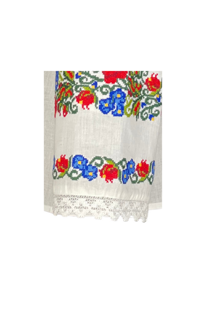Bluza tip ie dama B23, alb creta/verde
