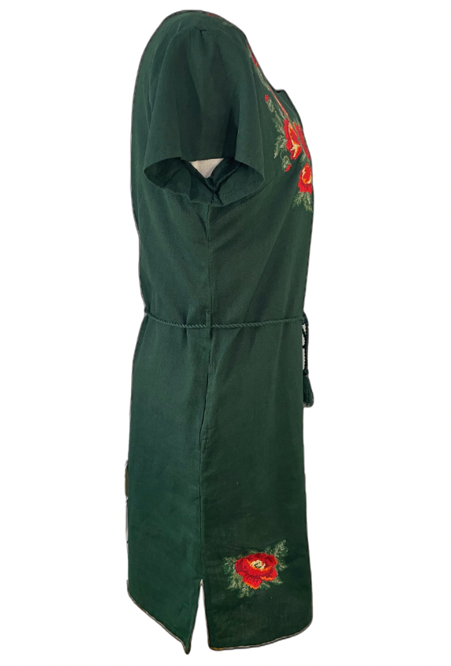 Rochie casual dama R777, verde/rosu