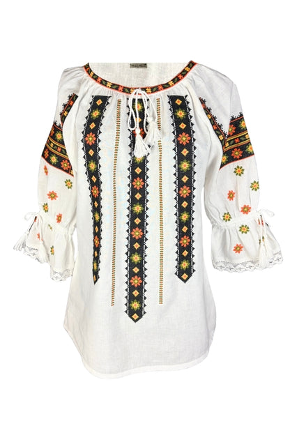 Bluza dama 2IU26 alb/portocaliu