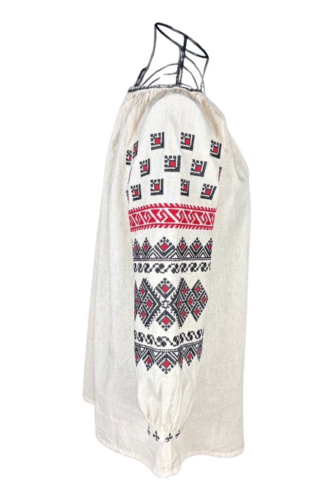 Bluza dama A26 bej/rosu