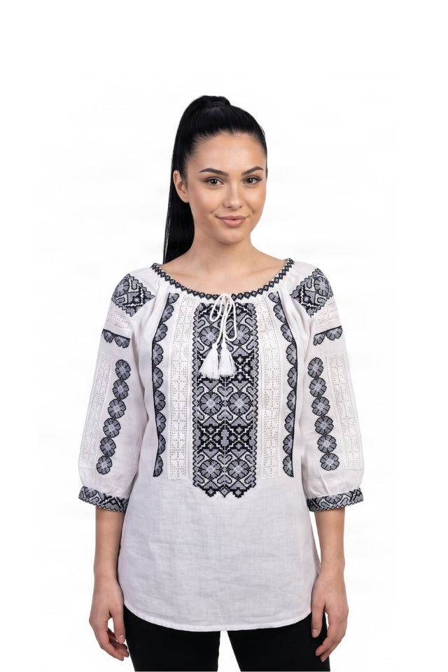 Bluza dama SE26F alb/gri