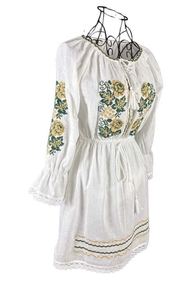 Rochie fete F26 alb/bej