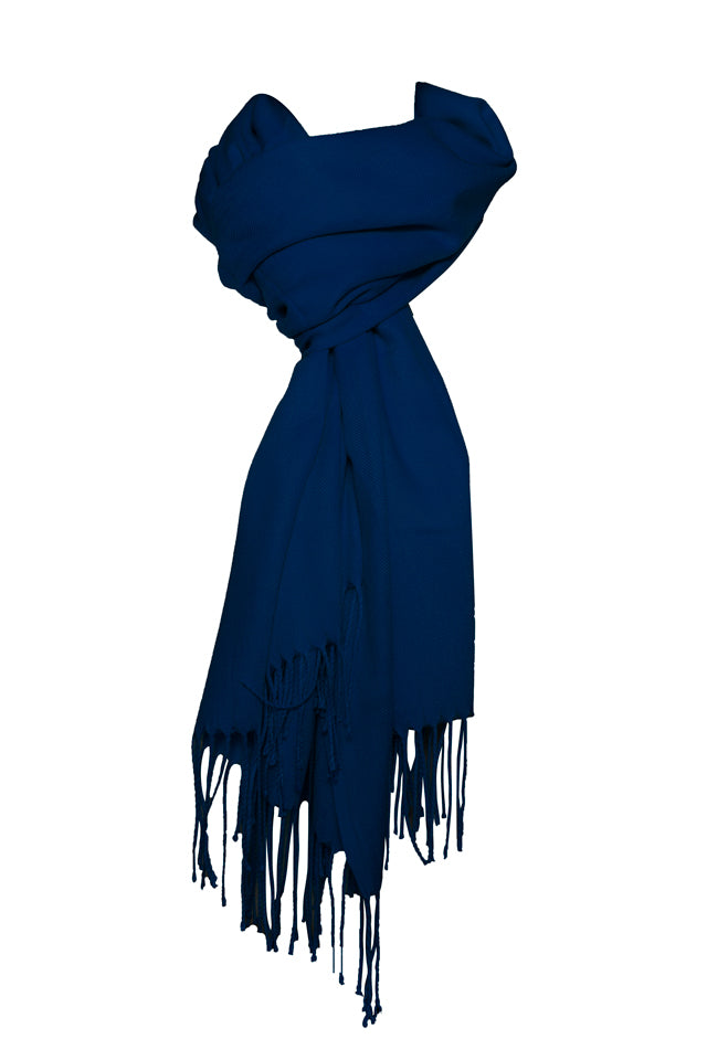 Esarfa tip sal din casmir, bleumarin