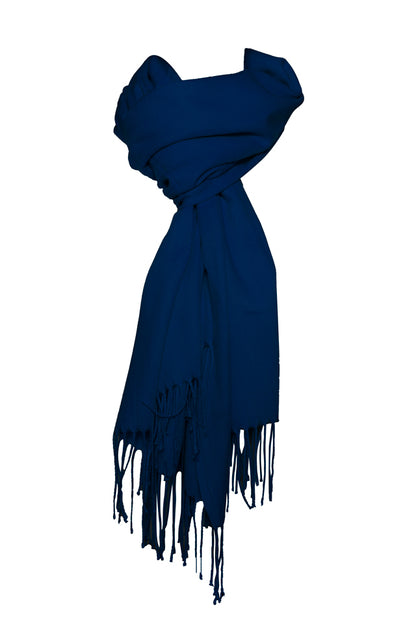 Esarfa tip sal din casmir, bleumarin