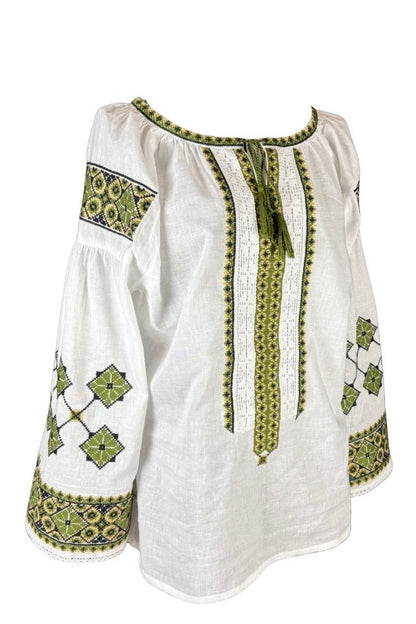 Bluza dama tip ie I26 alb/olive
